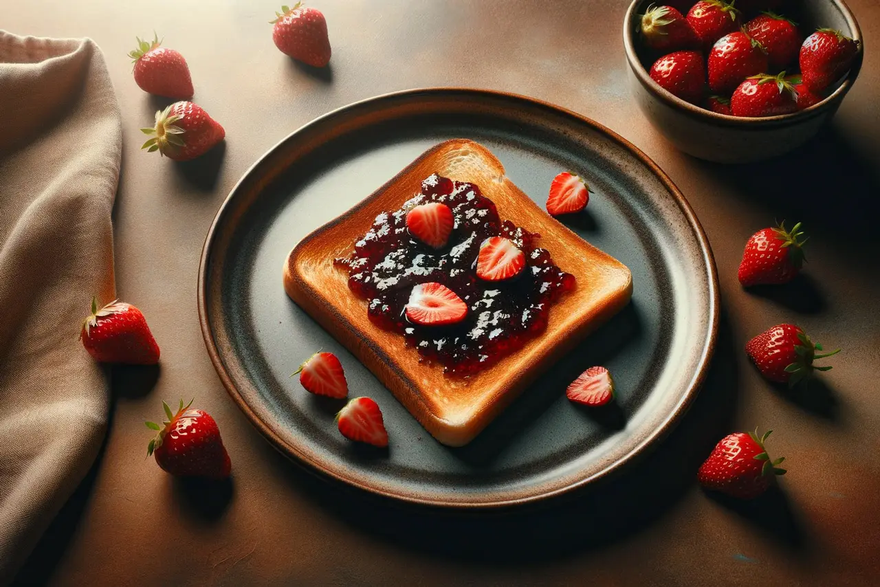 Deliciosa mermelada de fresa en tarro de 275 g, ideal para postres y tostadas.